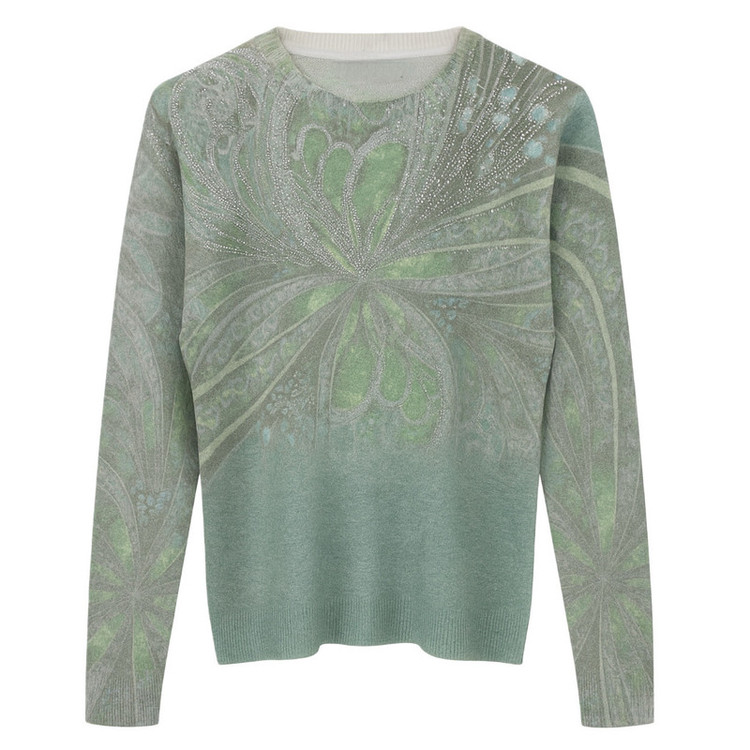 بلوز آستین بلند یقه گرد زنانه مدل space